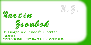 martin zsombok business card